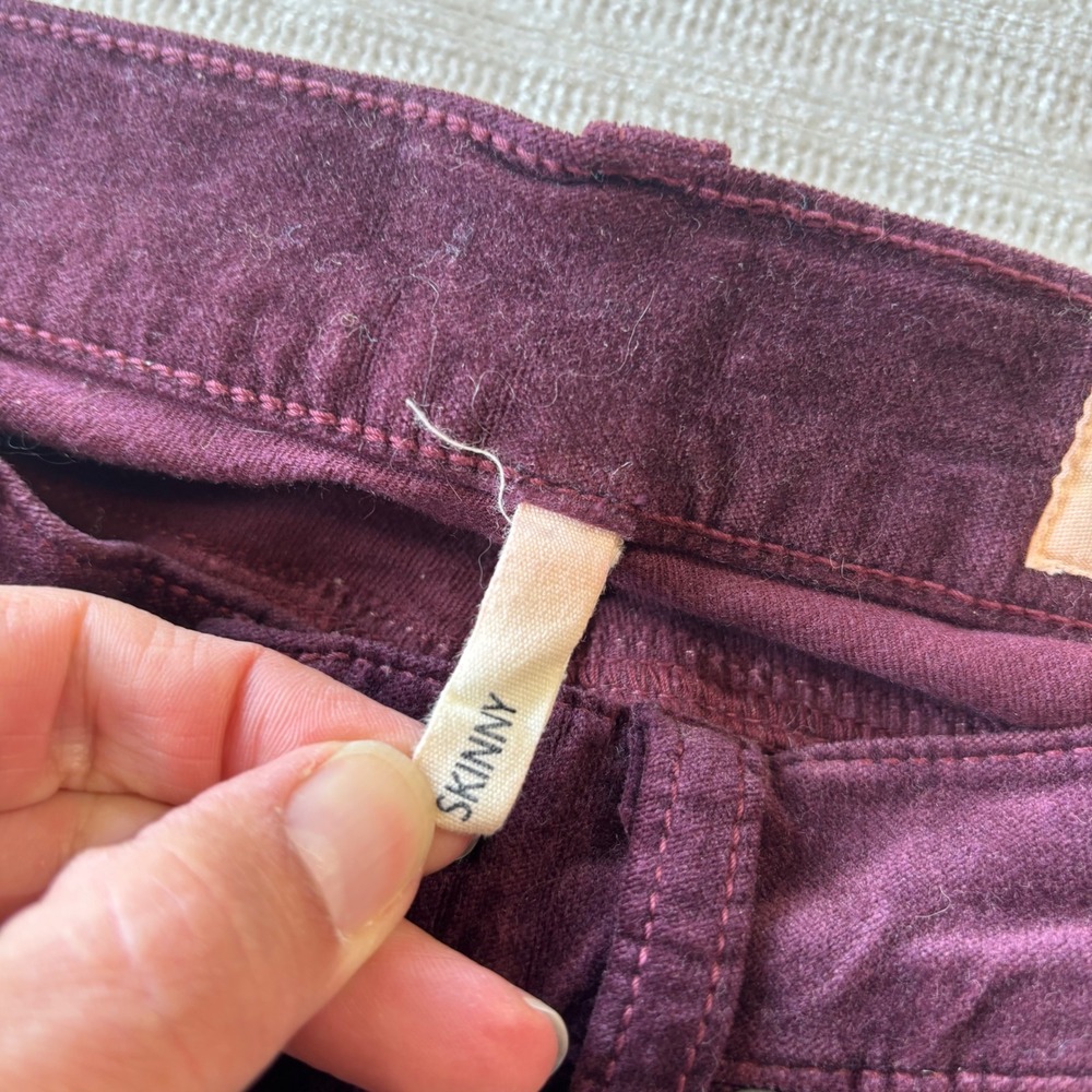Rag & Bone Burgundy Corduroy Skinny Pants W1502Q232BUR Purple Women 26 - Picture 4 of 11